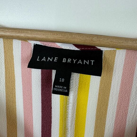 Lane Bryant Womens V-Neck Smock Waist Short Sleeve Top Sz 18 | Lightweight Flowy - Picture 11 of 16